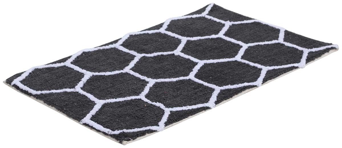 Buy Door Mats Wholesale – Gray & White Cotton Mat – Honeycomb Pattern – Home Décor