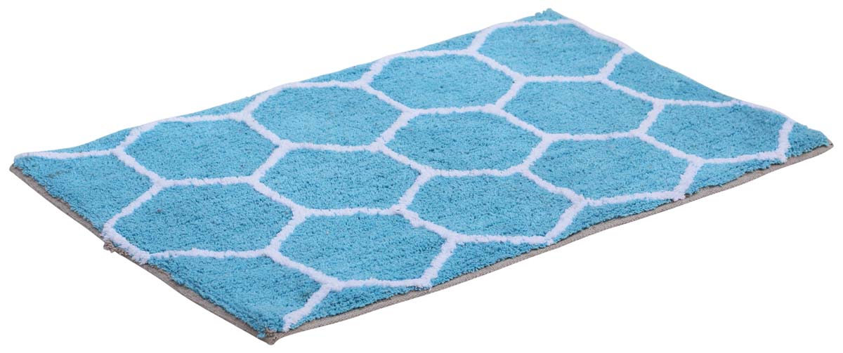 Buy Door Mats Wholesale – Blue & White Cotton Mat – Honeycomb Pattern – Home Décor