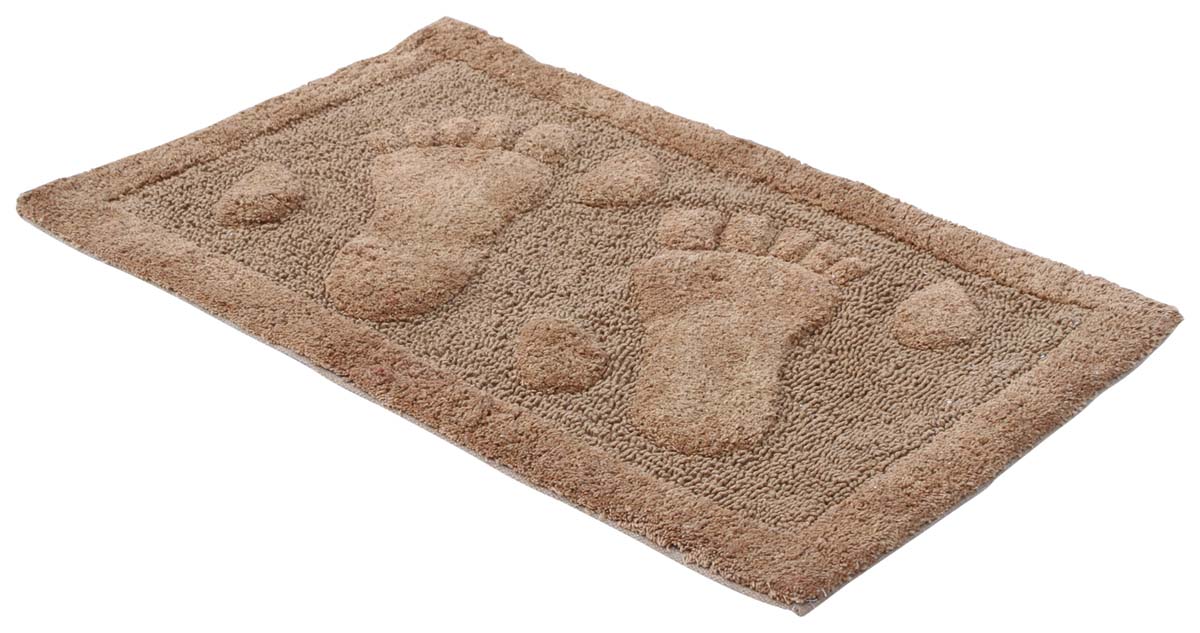 Bulk Buy Door Mats – Cotton Door Mat – Brown – Footprint Motif – Home Décor 