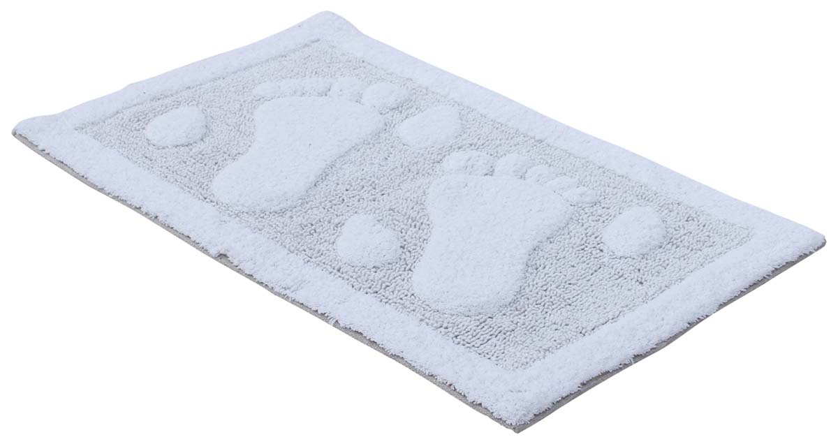 Bulk Buy Door Mats – Cotton Door Mat – White – Footprint Motif – Home Décor 