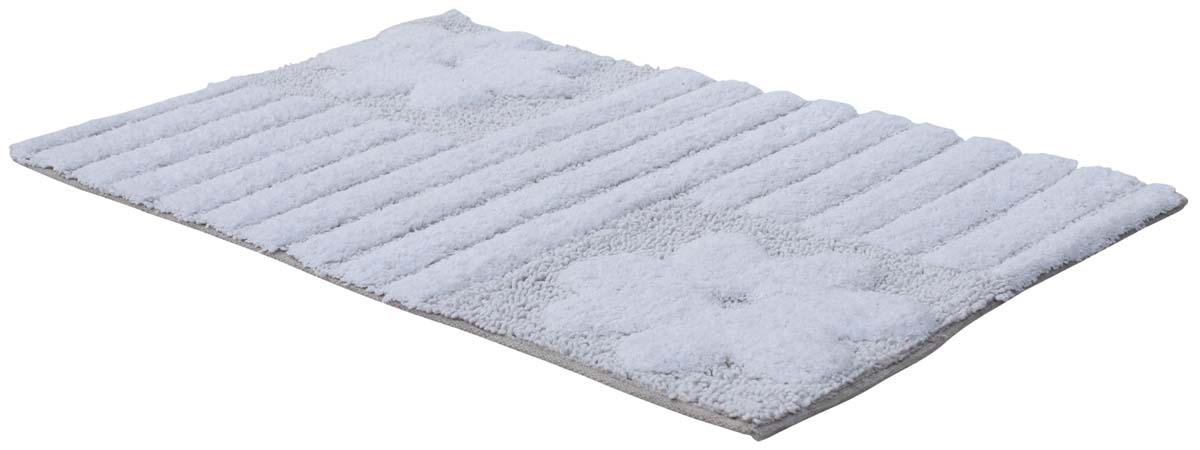 Buy Door Mats Wholesale – White Cotton Mat – Flower Motifs – Home / Office Décor