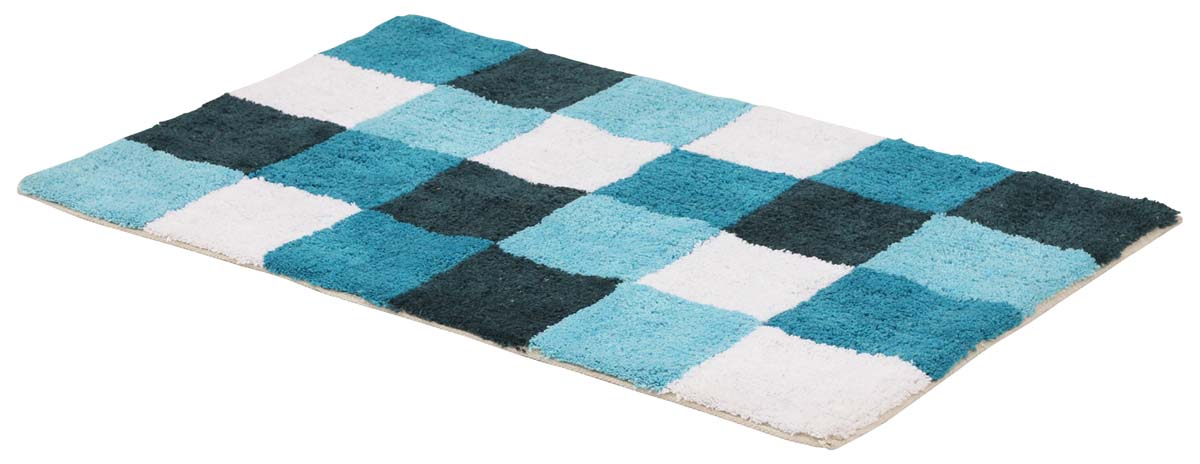 Wholesale Door Mats – Cotton Mat – Blue Green & White – Check Pattern – Home Décor