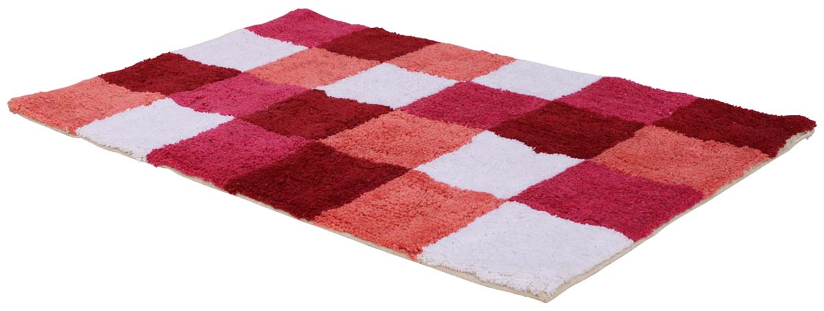 Wholesale Door Mats – Cotton Mat – Pink Red & White – Check Pattern – Home Décor