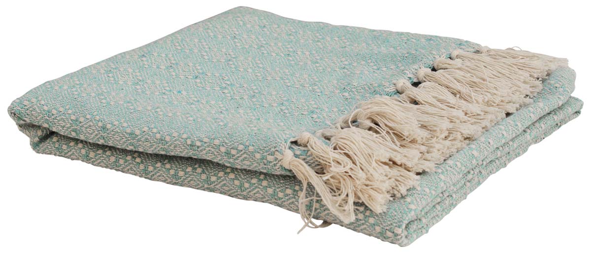 Cotton Throws Bulk – Blue & White Cotton Throw with Tassels – Home Décor