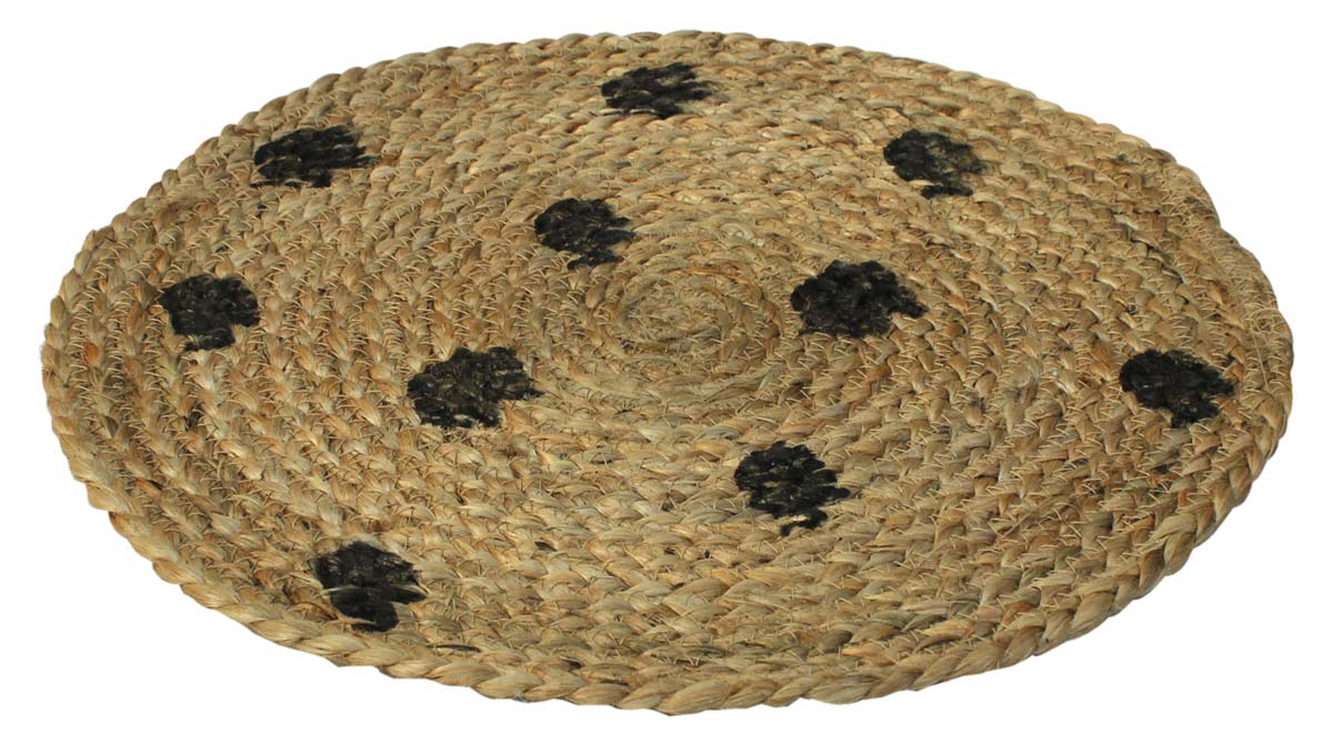 15” Jute Brown Black Dotted Trivets in Bulk at Wholesale – Round - Hand-Woven – Home & Dining-Table Essentials