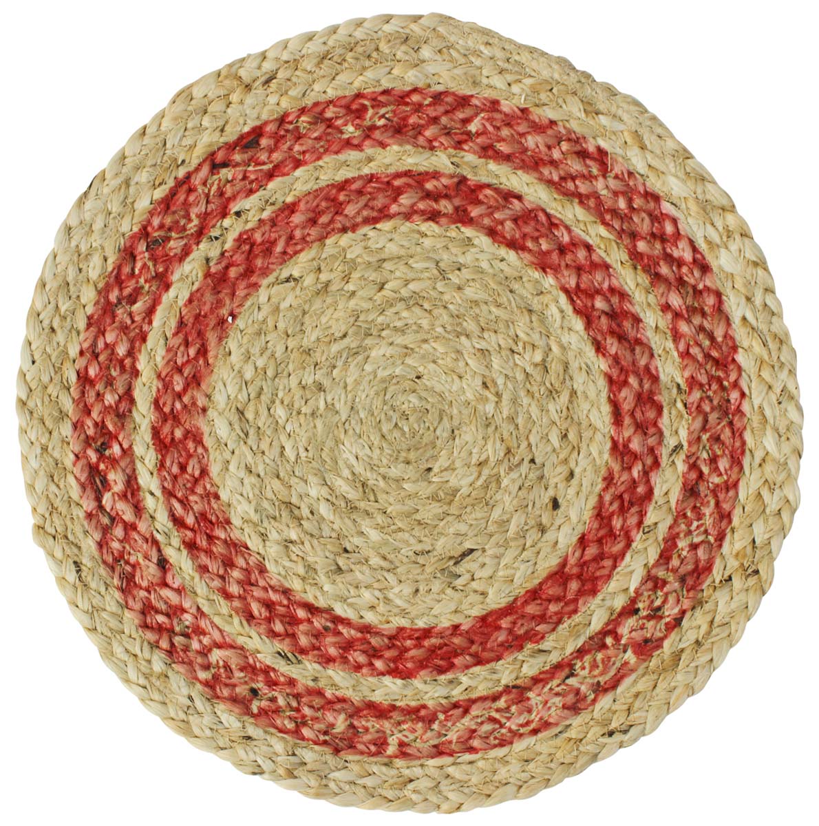 15” Jute Brown Red Trivets in Bulk at Wholesale – Round - Hand-Woven – Home & Dining-Table Essentials