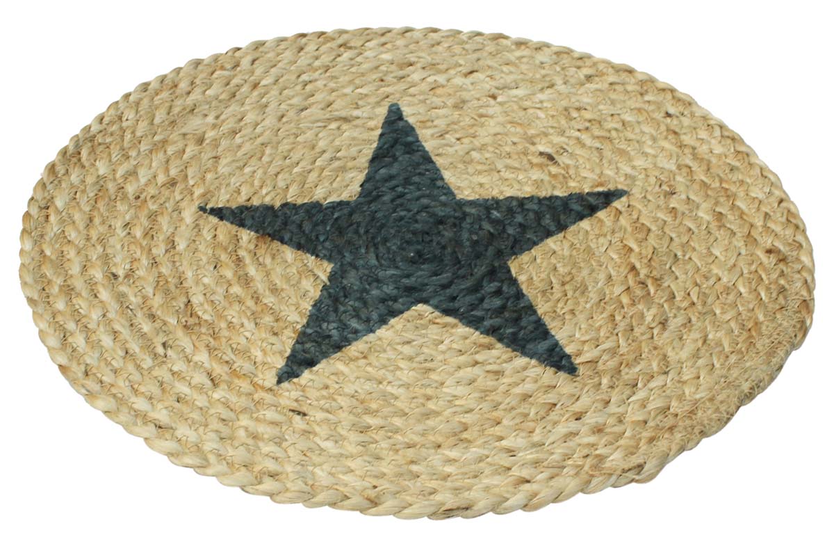 15” Jute Brown Black Star Trivets in Bulk at Wholesale – Round - Hand-Woven – Home & Dining-Table Essentials