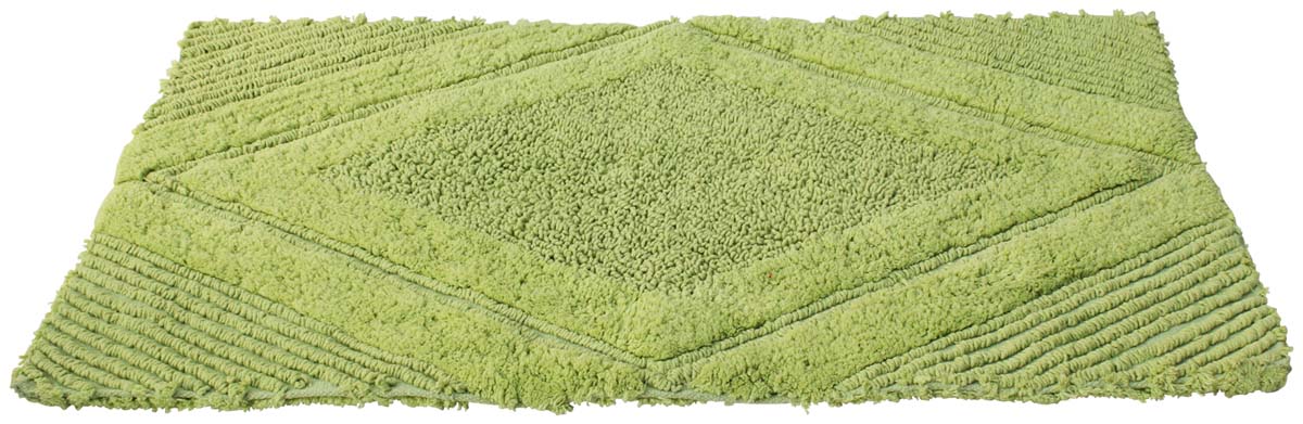 30” Green Cotton Tufted Bath-Rug in Bulk at Wholesale – Handmade Bath Mats – Diamond Pattern - Home & Bathroom Essentials