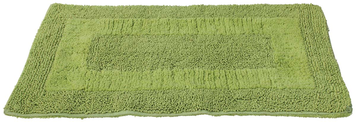 31” Green Cotton Tufted Bath-Rug in Bulk at Wholesale – Handmade Bath Mats – Co-Centric Rectangular Pattern - Home & Bathroom Essentials