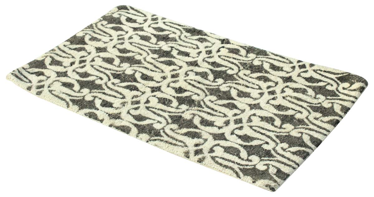 31” Off-White Gray Cotton Tufted Bath-Rug in Bulk at Wholesale – Handmade Bath Mats – Abstract Pattern - Home & Bathroom Essentials