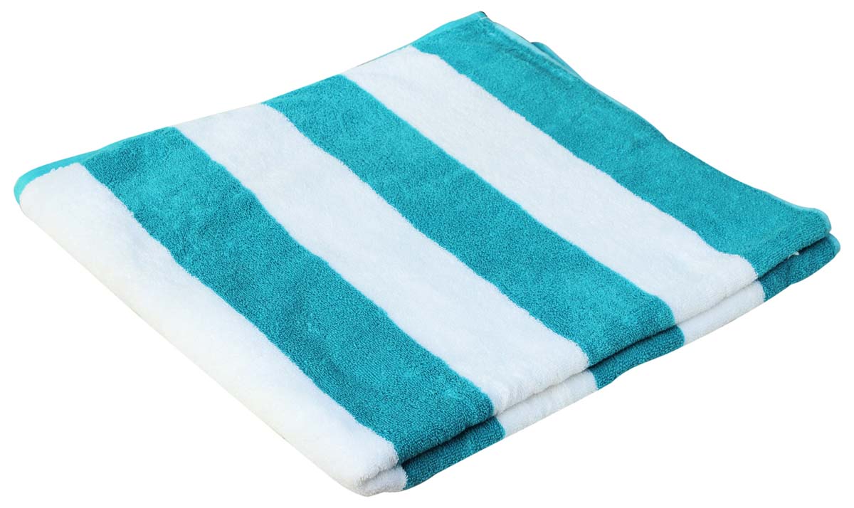 72” Blue White Cabana Stripe Cotton BeachTowel in Bulk at Wholesale – Soft & Absorbent – Bathing Essentials