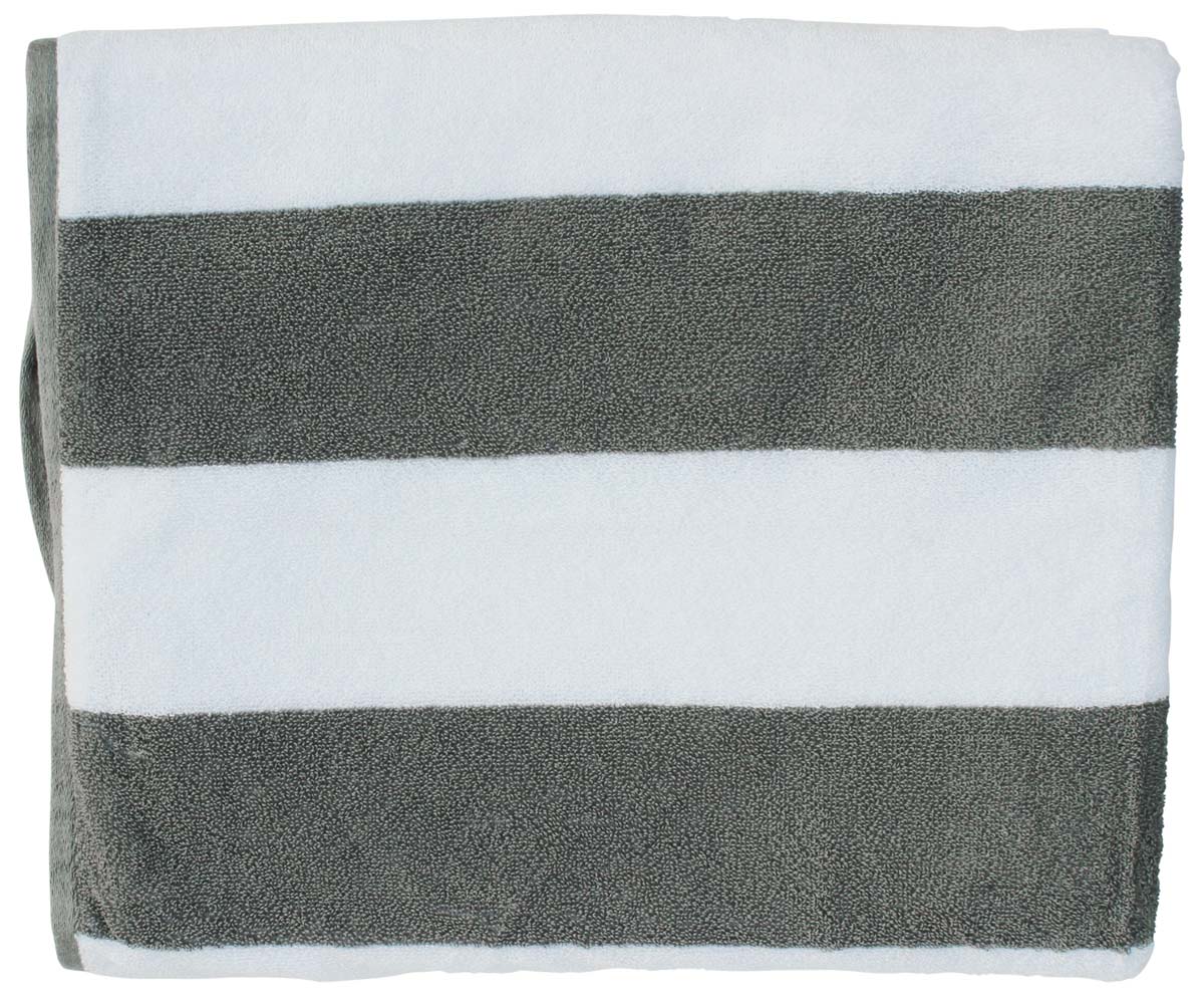 72” Gray White Cabana Stripe Cotton BeachTowel in Bulk at Wholesale – Soft & Absorbent – Bathing Essentials