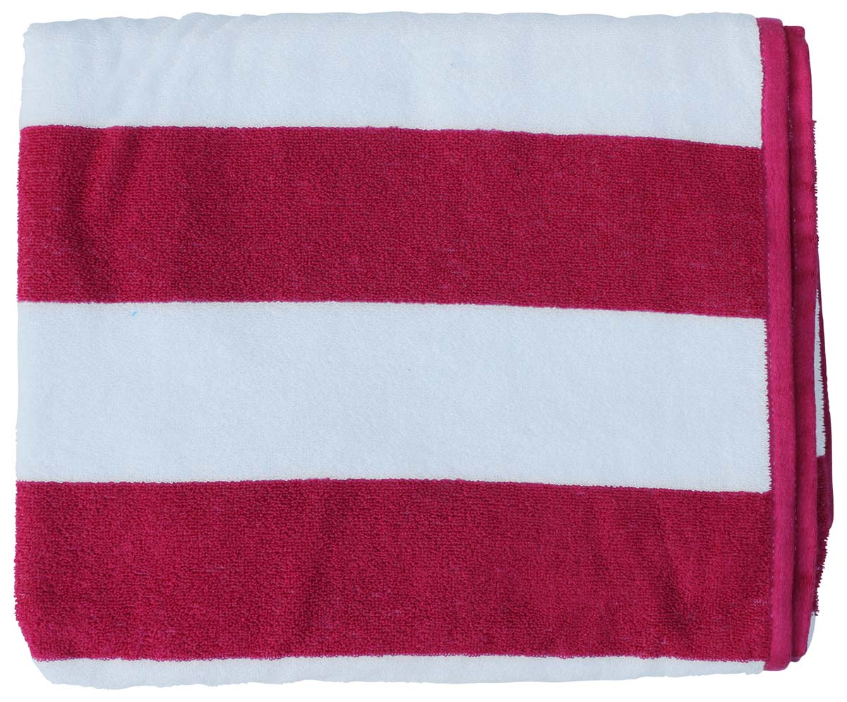 72” Red White Cabana Stripe Cotton BeachTowel in Bulk at Wholesale – Soft & Absorbent – Bathing Essentials