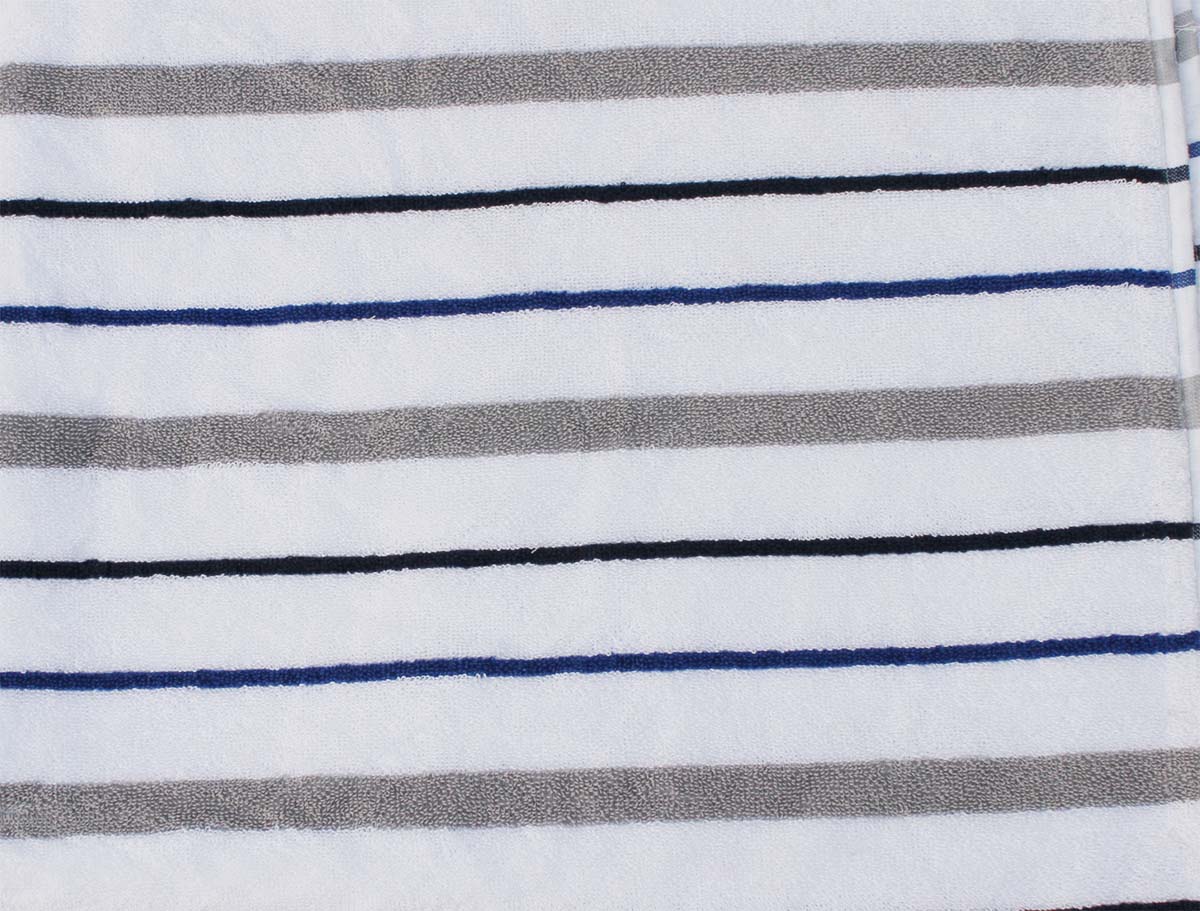 66” Gray White Blue Striped Cotton Bath-Towel in Bulk at Wholesale – Soft & Absorbent – Bathing Essentials