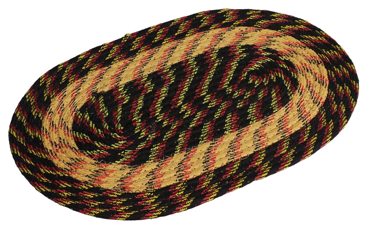 Door Mat Multi-Colored Oval - Cream & Black Colored Reversible Floor Mat - Entryway Solutions Home Decor Furnishings & Supplies - Buy in Bulk Wholesale