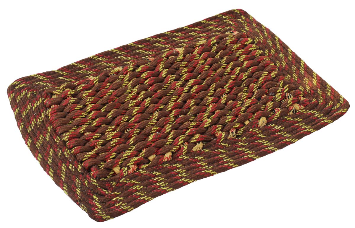 Door Mat Rectangular - Chocolate-Brown Cream with Multi-Colored Strands Reversible Floor Mat - Warp & Weft Pattern - Entryway Solutions Home Decor Furnishings & Supplies - Buy in Bulk Wholesale