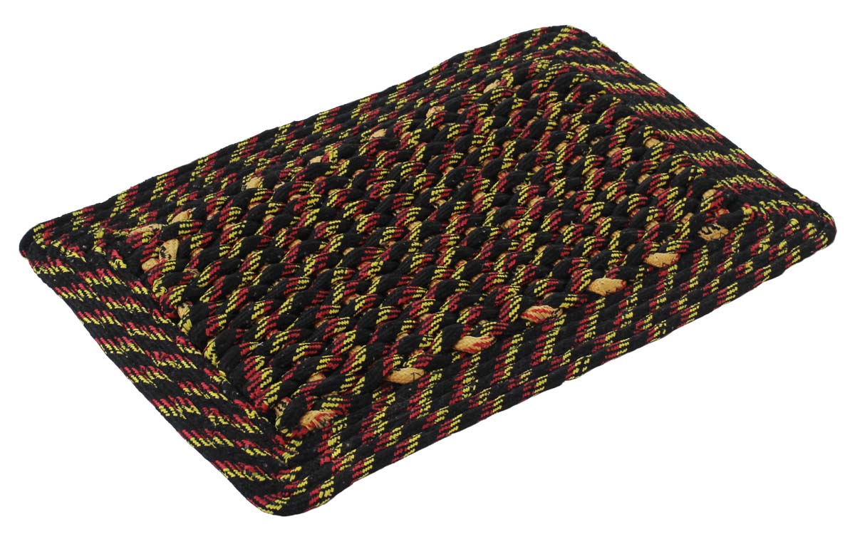 Door Mat Rectangular - Cream Black with Multi-Colored Strands Reversible Floor Mat - Warp & Weft Pattern - Entryway Solutions Home Decor Furnishings & Supplies - Buy in Bulk Wholesale