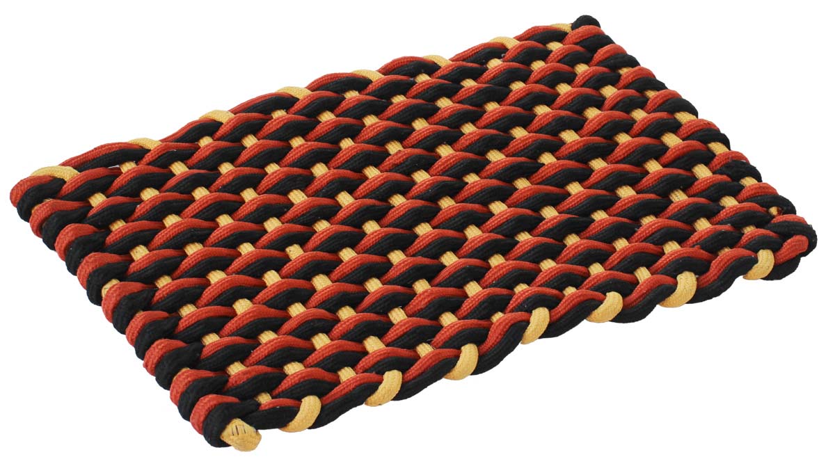 Door Mat Rectangular - Black Maroon Cream Reversible Floor Mat - Warp & Weft Woven Pattern - Entryway Solutions Home Decor Furnishings & Supplies - Buy in Bulk Wholesale