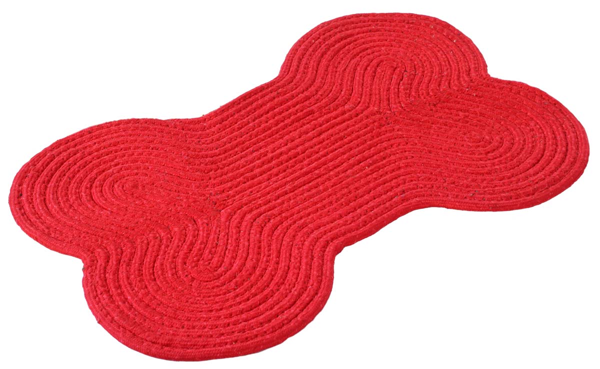 Dog Bone Door Mat - Red Colored Floor Mat For Pet Lovers - Entryway Solutions Home Decor Furnishings & Supplies - Buy in Bulk Wholesale