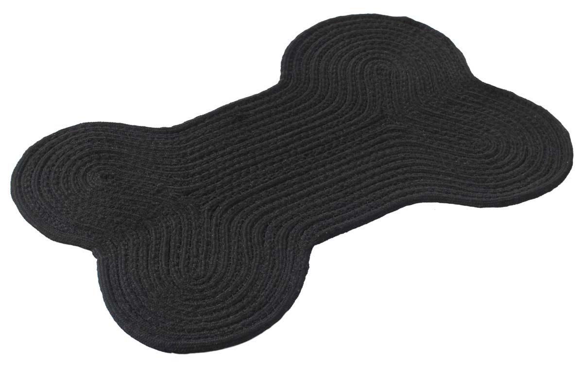 Dog Bone Door Mat - Black Colored Floor Mat For Pet Lovers - Entryway Solutions Home Decor Furnishings & Supplies - Buy in Bulk Wholesale