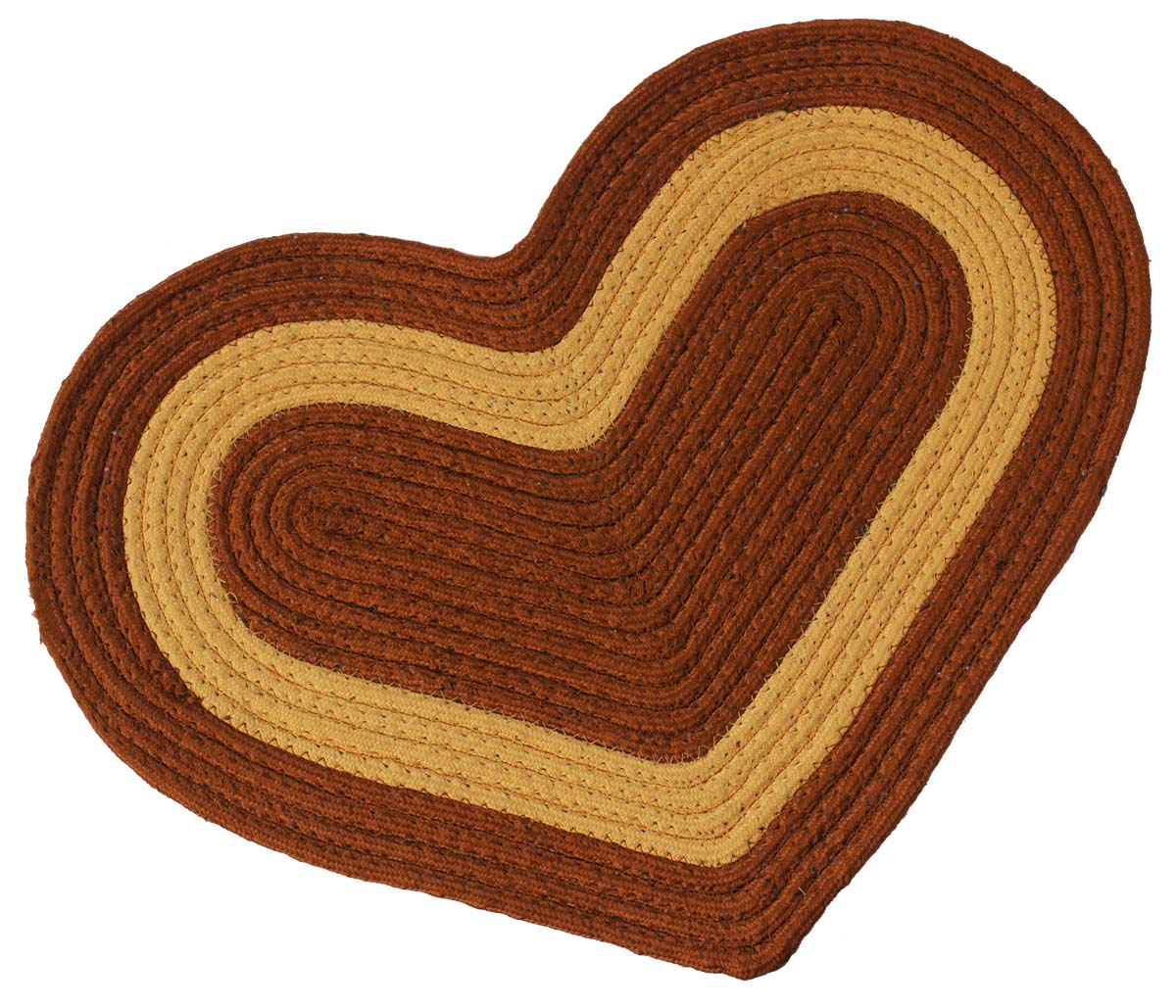 Heart Door Mat - Coffee-Brown & Cream Reversible Floor Mat - Entryway Solutions Home Decor Furnishings & Supplies - Buy in Bulk Wholesale