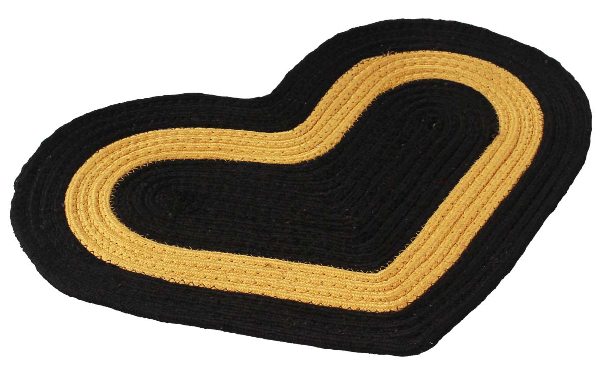 Heart Door Mat - Black & Cream Colored Reversible Floor Mat - Entryway Solutions Home Decor Furnishings & Supplies - Buy in Bulk Wholesale