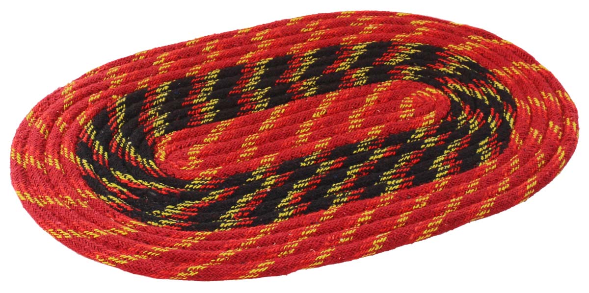 Door Mat Braided Oval - Red & Black Multi Colored Reversible Floor Mat - Entryway Solutions Home Decor Furnishings & Supplies - Buy in Bulk Wholesale