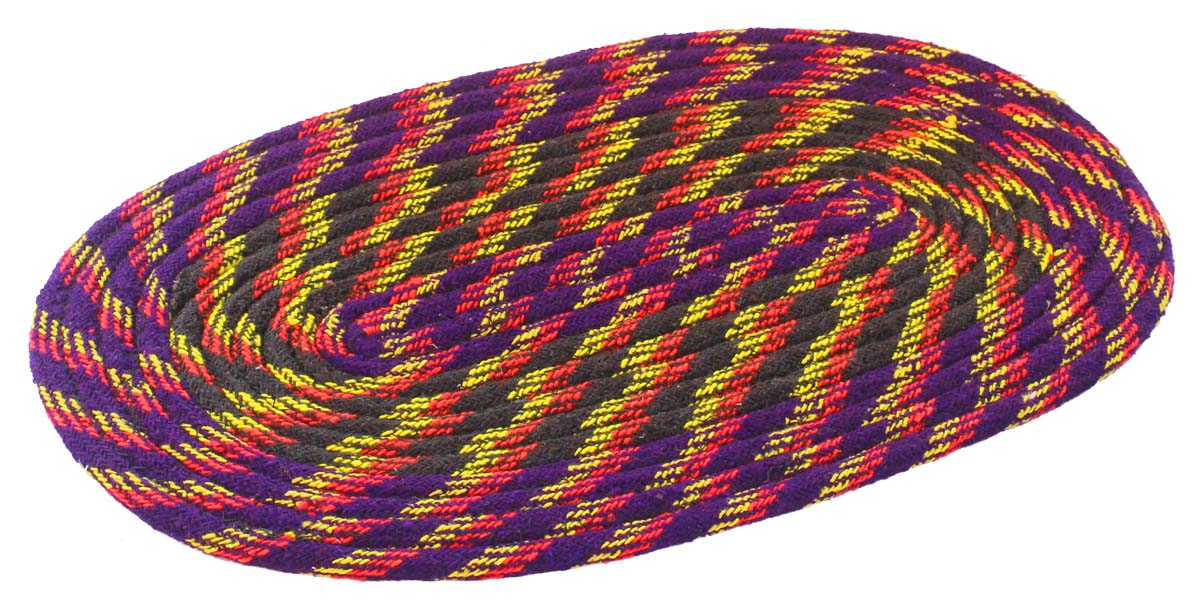 Door Mat Braided Oval - Purple & Black Multi Colored Reversible Floor Mat - Entryway Solutions Home Decor Furnishings & Supplies - Buy in Bulk Wholesale