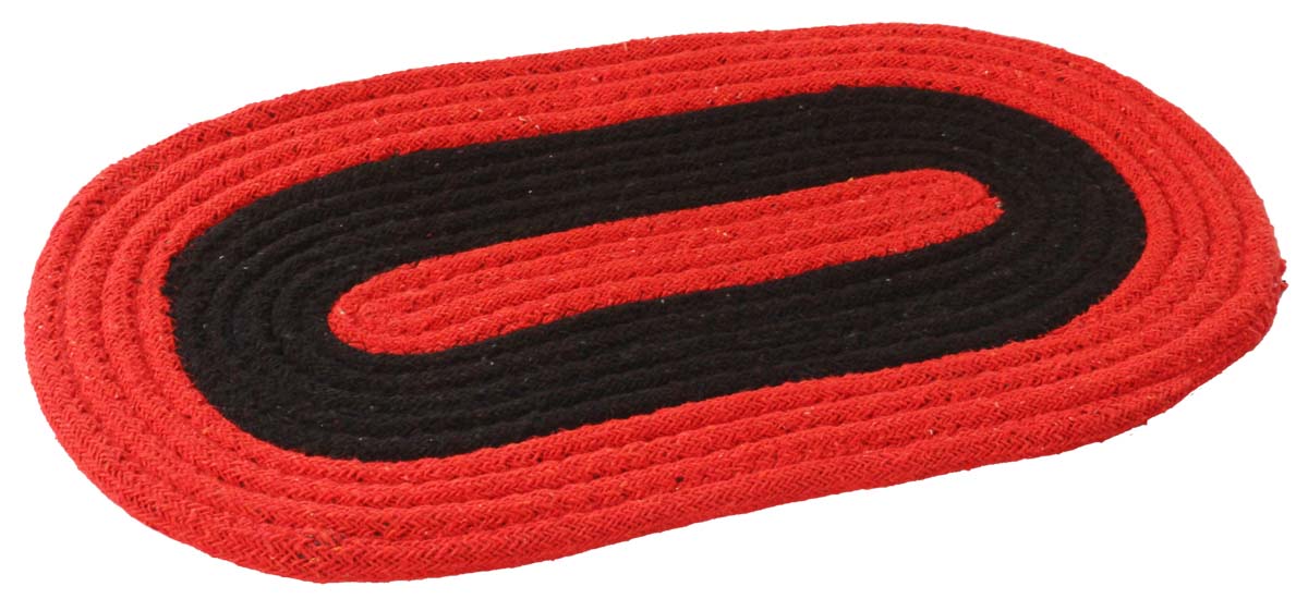 Door Mat Braided Oval - Orange & Black - Reversible Floor Mat - Entryway Solutions Home Decor Furnishings & Supplies - Buy in Bulk Wholesale