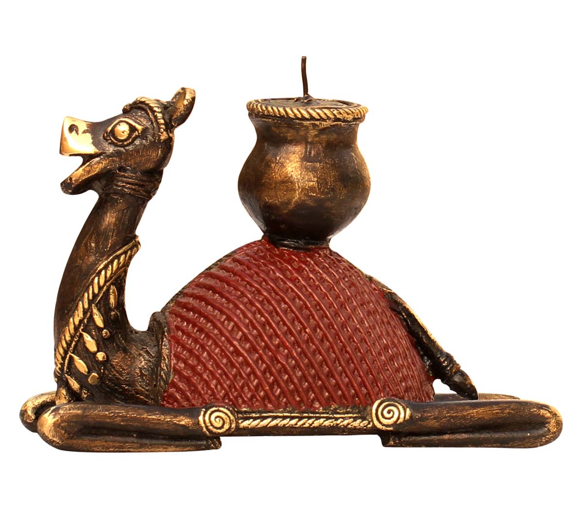 Wholesale Bronze Metal Camel Figurine with Candle/Tealight Holder - Handmade Dhokra Metal Camel (Desert King) Sculpture/Statue - Unique Gift Items - Home Decor from India