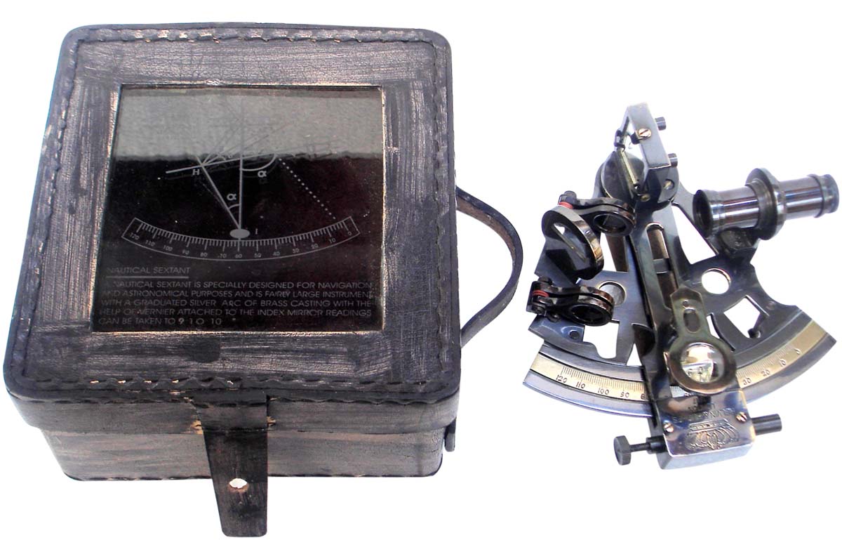 Wholesale Sextants – Decorative Marine Sextant – Antique-Look – Brass – Leather Box Cover – Rich Nautical Décor & Unique Gift Items