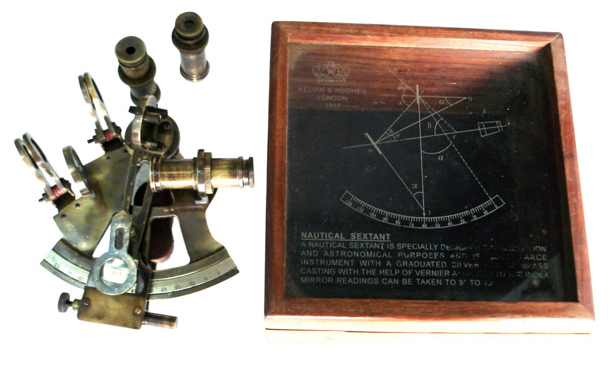 Wholesale Sextants – Decorative Marine 4 Inch Sextant – Antique-Look – Brass – Wooden Box Cover – Rich Nautical Décor & Unique Gift Items