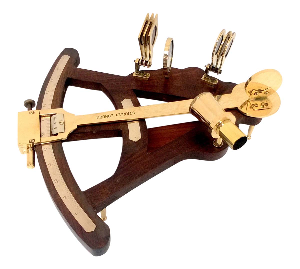 Buy Sextants in Bulk – 12 Inch Decorative Sextant – Brass & Wood – Golden & Brown Color – Rare Collectibles & Nautical Instruments