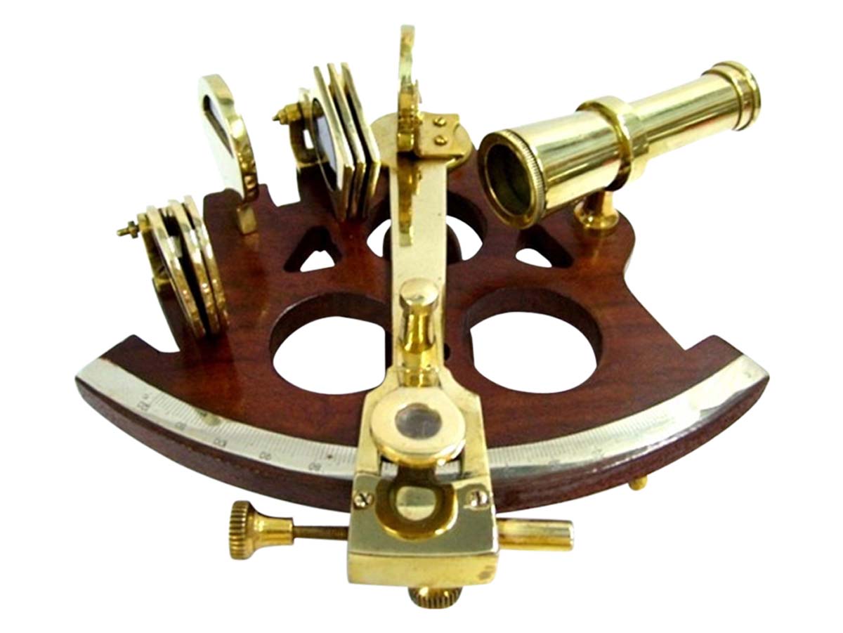 Buy Sextants in Bulk – 6 Inch Decorative Sextant – Brass & Wood – Golden & Brown Color – Rare Collectibles & Nautical Instruments