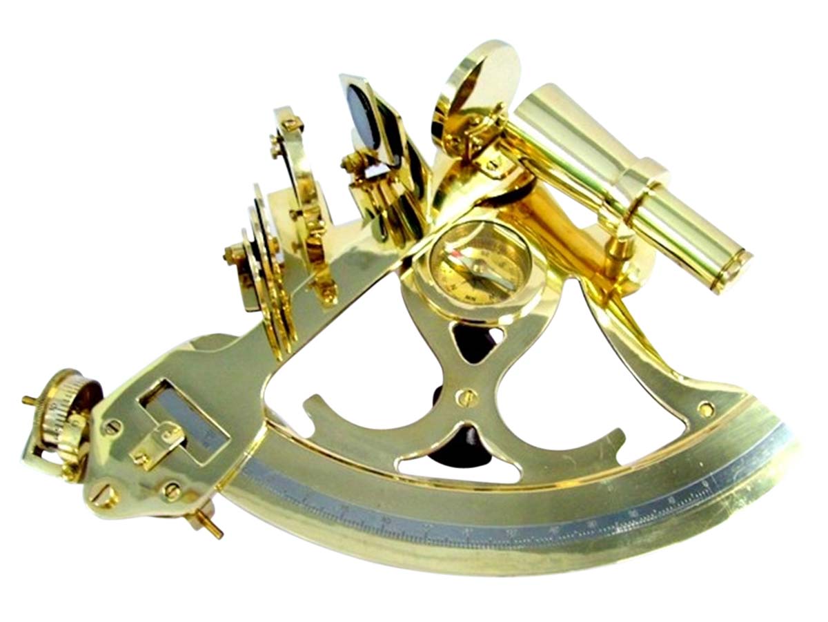 Wholesale Nautical Gifts – 8 Inch Decorative Marine Sextant – Cast in Brass – Golden Color – Unique & Rare Collectibles in Bulk