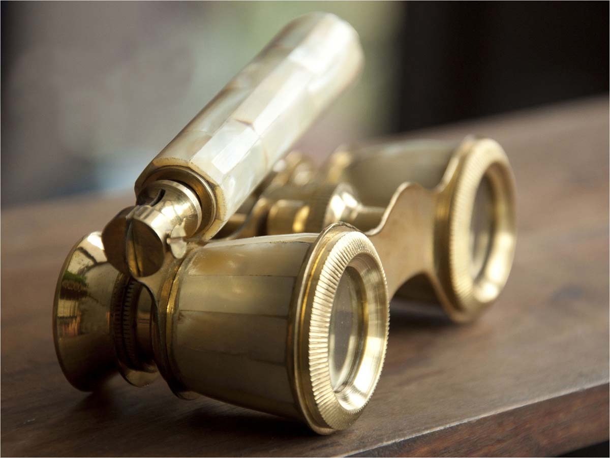Vintage-Look Binoculars in Bulk – Decorative Binoculars – Brass & Mother of Pearl – Wholesale Nautical Devices