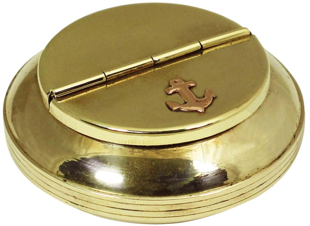 3” Brass Ashtray with Anchor Motif – Nautical Ashtray with 2 Cigarette Rests – Antique-Look Collectibles / Gifts from India - Buy in Bulk Wholesale