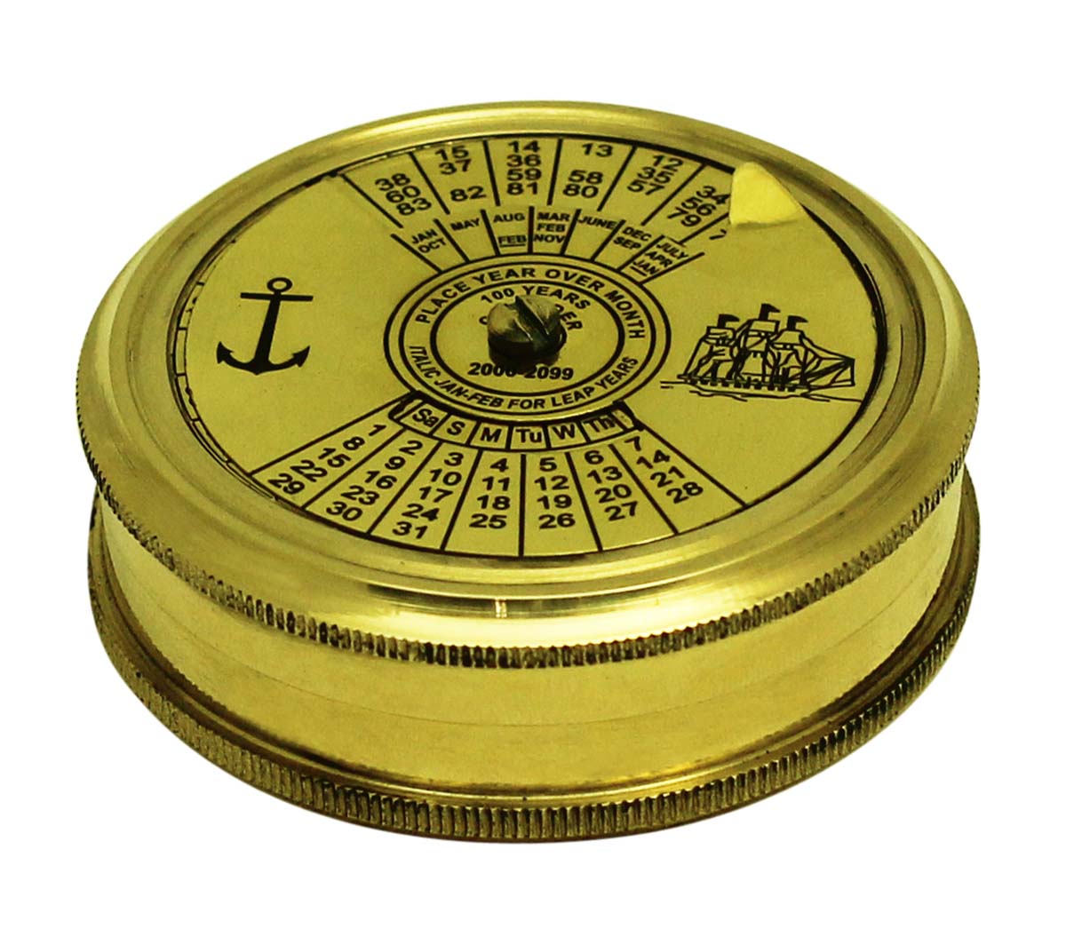 Magnetic Compass in Brass with Lid – 2.2” Nautical Device with Engraved Imprint of Scale & Poem - Vintage-Look Collectibles / Gifts from India - Buy in Bulk Wholesale