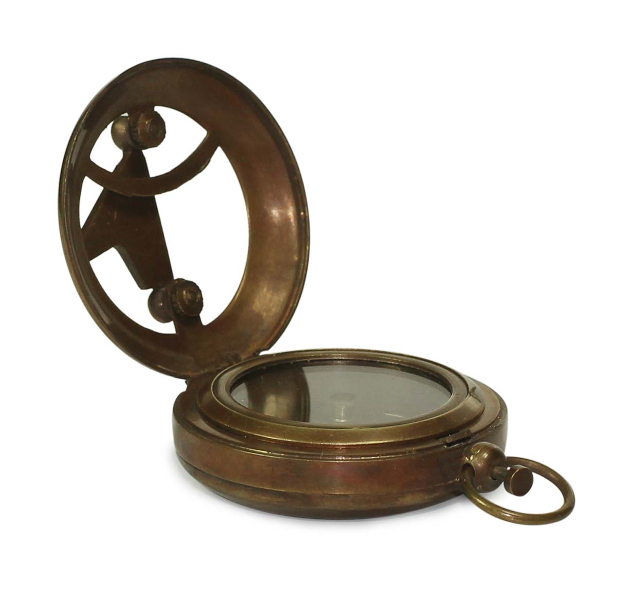 Sundial One Year Compass in Brass – 3” Magnetic Device with Engraved Imprint of Scale - Retro-Look Collectibles / Gifts from India - Buy in Bulk Wholesale