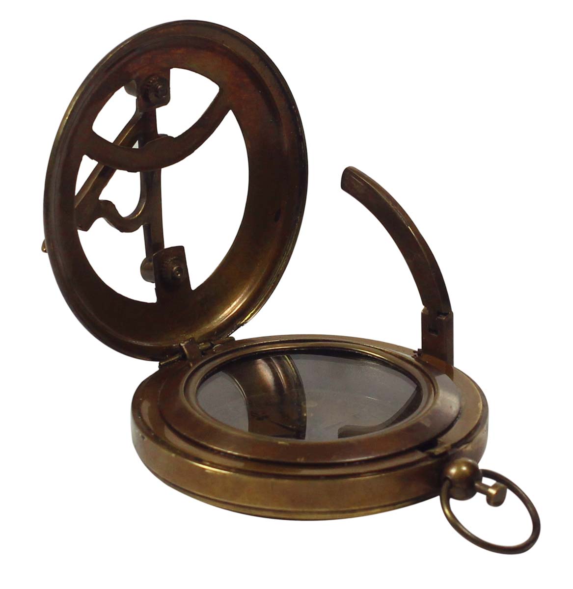 Sundial One Year Compass in Brass – 3” Magnetic Device with Engraved Imprint of Scale - Retro-Look Collectibles / Gifts from India - Buy in Bulk Wholesale