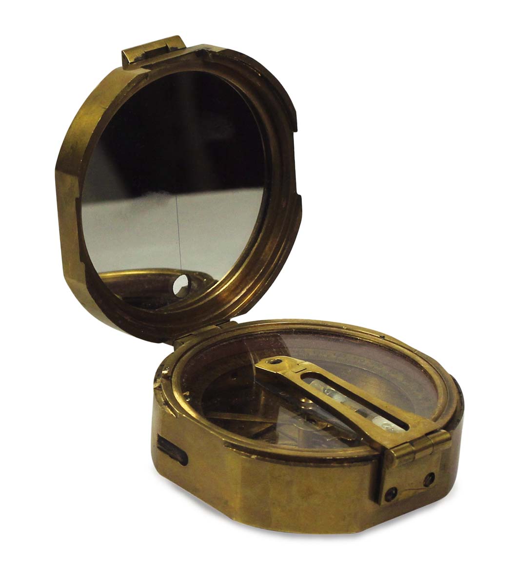 Compass in Brass with Push Button – 3” Magnetic Device with Mirror - Retro-Look Collectibles / Gifts from India - Buy in Bulk Wholesale