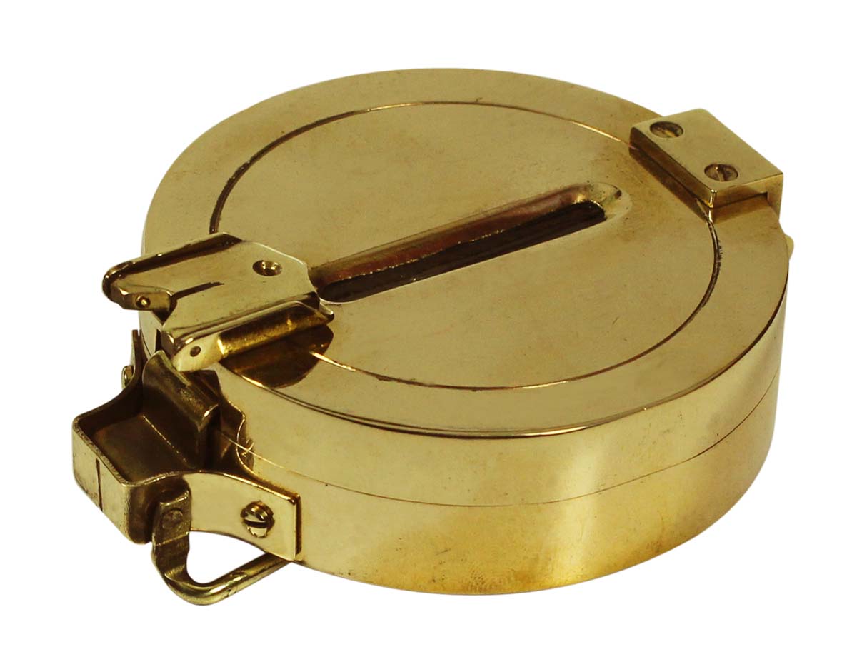 Folding Engineering Lensatic Compass in Brass – 3” Vintage-Look Navigation Magnetic Device - Military Fashioned Corporate / Personal Gifts from India. Buy in Bulk Wholesale - Buy in Bulk Wholesale