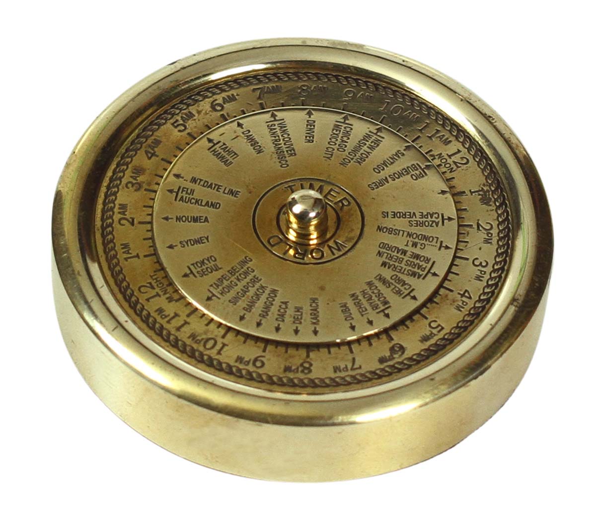 Buy Bulk Wholesale ArtistryBazaar Brass World Timer Nautical Device – Round 2” Vintage-Look Replica Collectible – Great Corporate & Personal Gifts