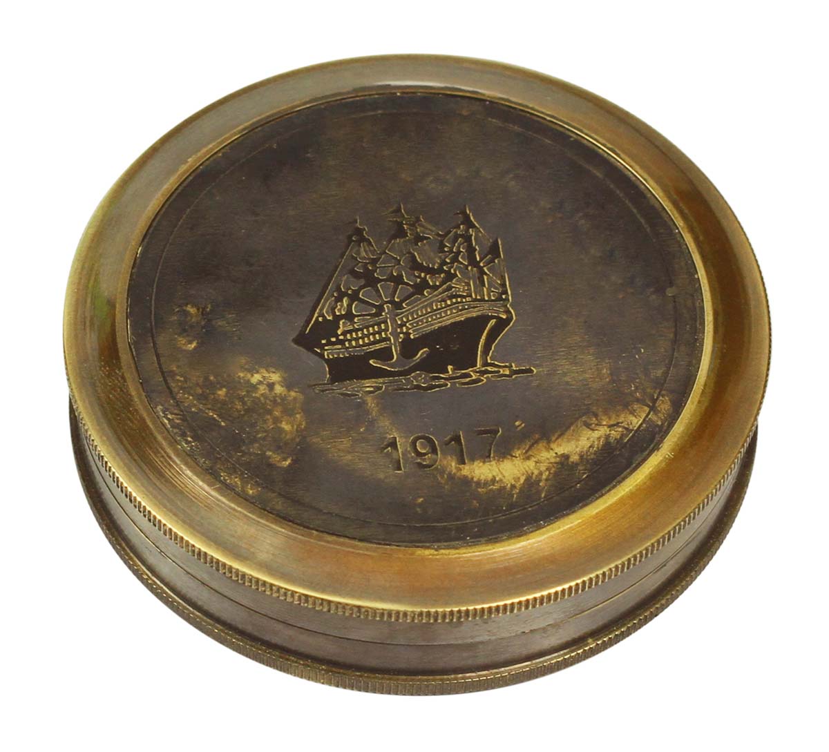 Nautical Compass in Brass with Lid – 3” Retro-Look Magnetic Device with Engraved Imprint of Poem - Corporate & Personal Gifts from India. Buy in Bulk Wholesale - Buy in Bulk Wholesale