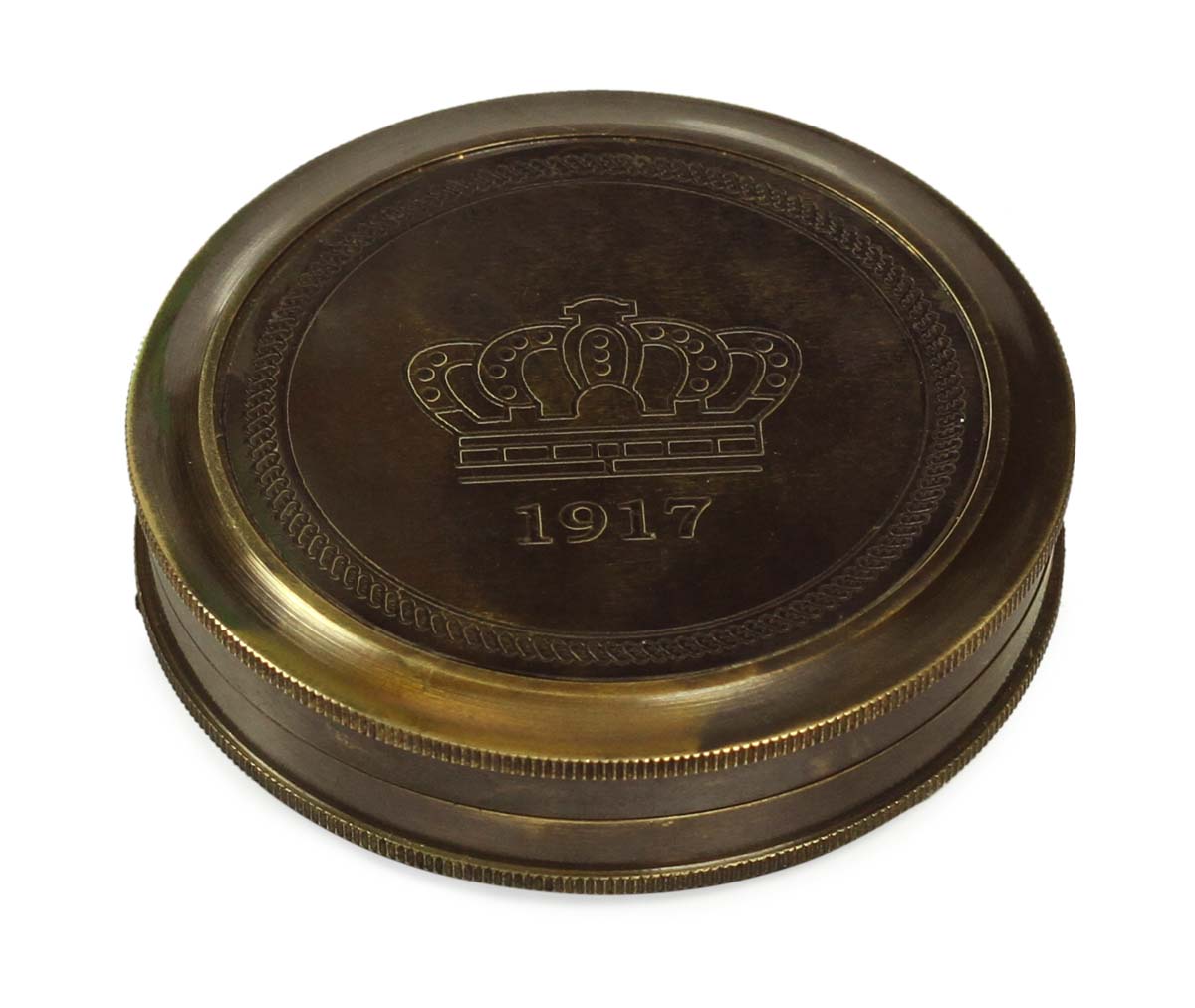 Nautical Compass in Brass with Lid – 3” Retro-Look Magnetic Device with Engraved Imprint of Poem - Corporate & Personal Gifts from India - Buy in Bulk Wholesale