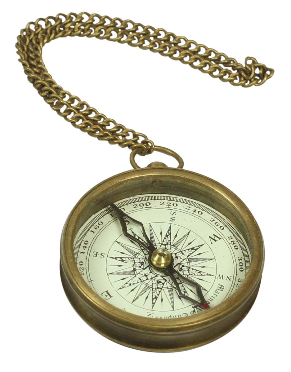 Nautical Magnetic Compass in Brass with Heavy Chain – 2” Retro-Look Corporate & Personal Gifts / Home Décor from India. Buy in Bulk Wholesale - Buy in Bulk Wholesale
