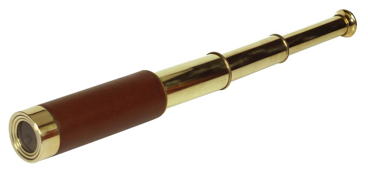 14” Sailor Boat Golden & Brown Telescope in Brass - Nautical Devices / Antique-Look Collectibles / Gifts from India - Buy in Bulk Wholesale