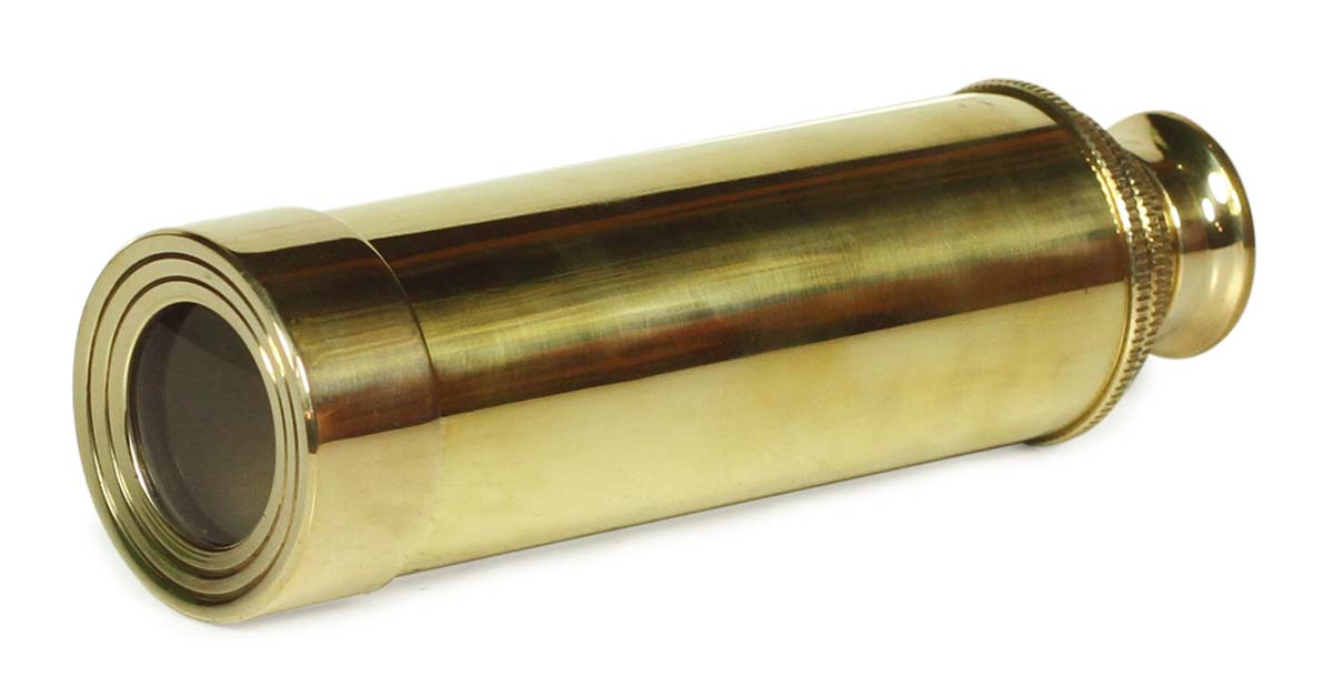 Wholesale 14” Sailor Boat Golden-Tone Telescope in Brass with DF Lens - Bulk Buy Handmade Nautical Devices/Antique-Look Collectibles/Gifts from India