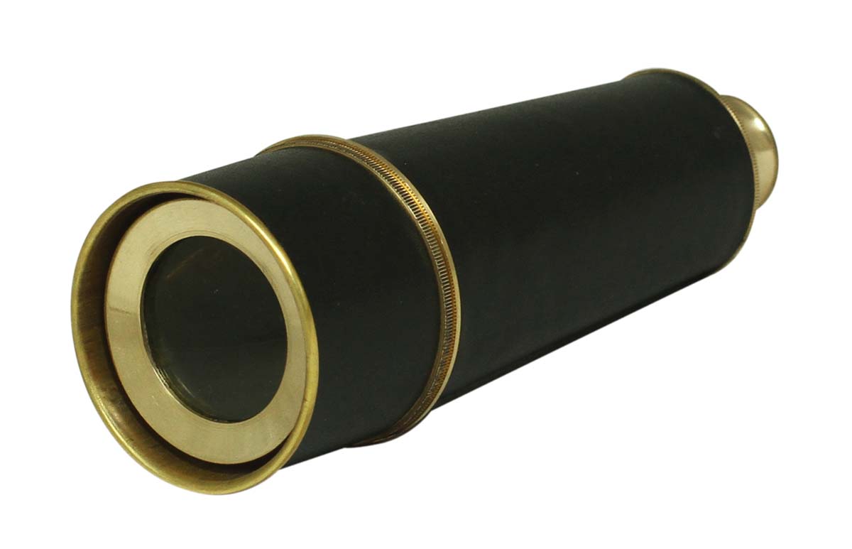 18” Sailor Boat Golden Black Telescope with Sunshade in Brass - Nautical Devices / Antique-Look Collectibles / Gifts from India - Buy in Bulk Wholesale