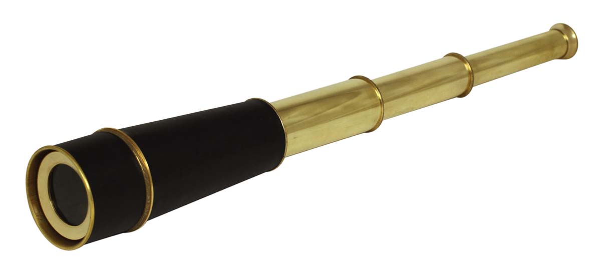 18” Sailor Boat Golden Black Telescope with Sunshade in Brass - Nautical Devices / Antique-Look Collectibles / Gifts from India - Buy in Bulk Wholesale